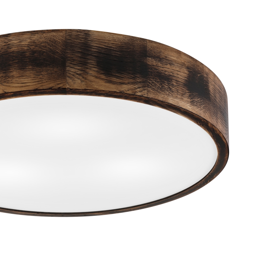 Luminária de teto OAK SMOKY 3xE27/15W/230V Ø 47,5 cm carvalho/marrom escuro