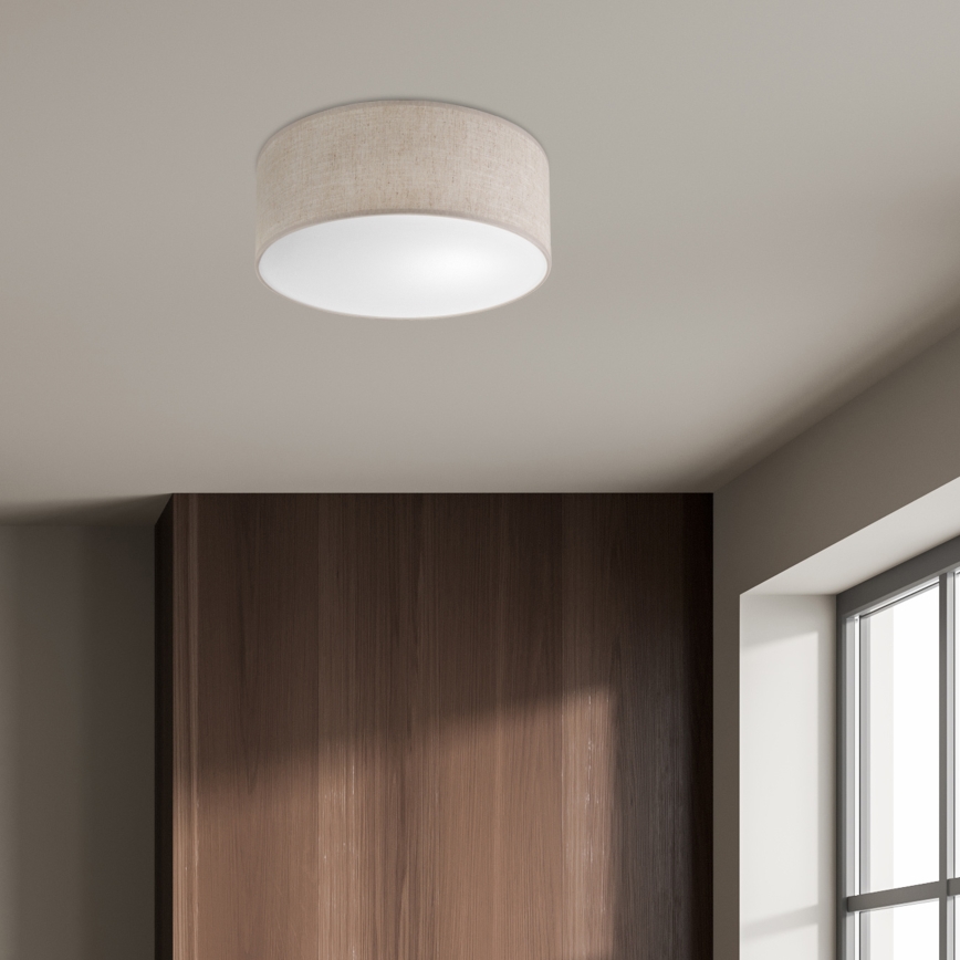 Luminária de teto SIRJA 1xE27/15W/230V Ø 35 cm bege