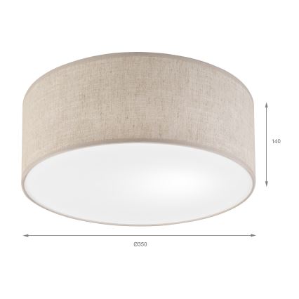 Luminária de teto SIRJA 1xE27/15W/230V Ø 35 cm bege