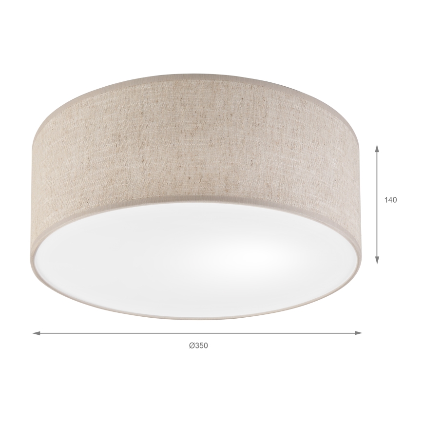 Luminária de teto SIRJA 1xE27/15W/230V Ø 35 cm bege