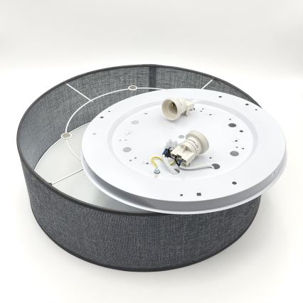 Luminária de teto SIRJA 2xE27/15W/230V, Ø 45 cm, cinzenta