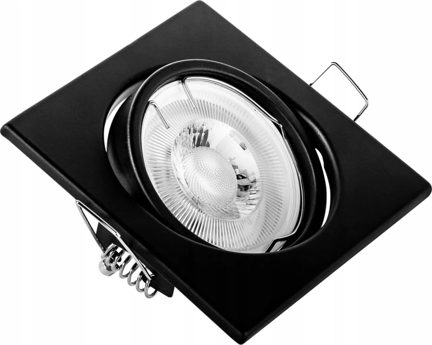 Luminária embutida de teto 1xGU10/MR16/10W/230V 9x9 cm preta