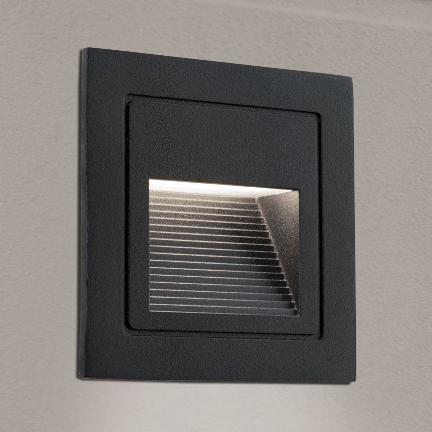 Luminária Embutida LED LORO LED/2W/230V IP65 preta