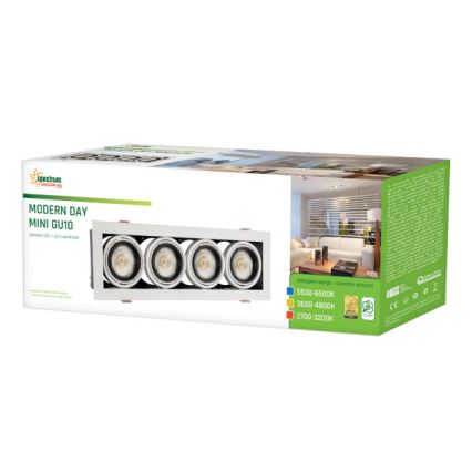Luminária de teto embutida MODERN DAY MINI 4xGU10/10W/230V