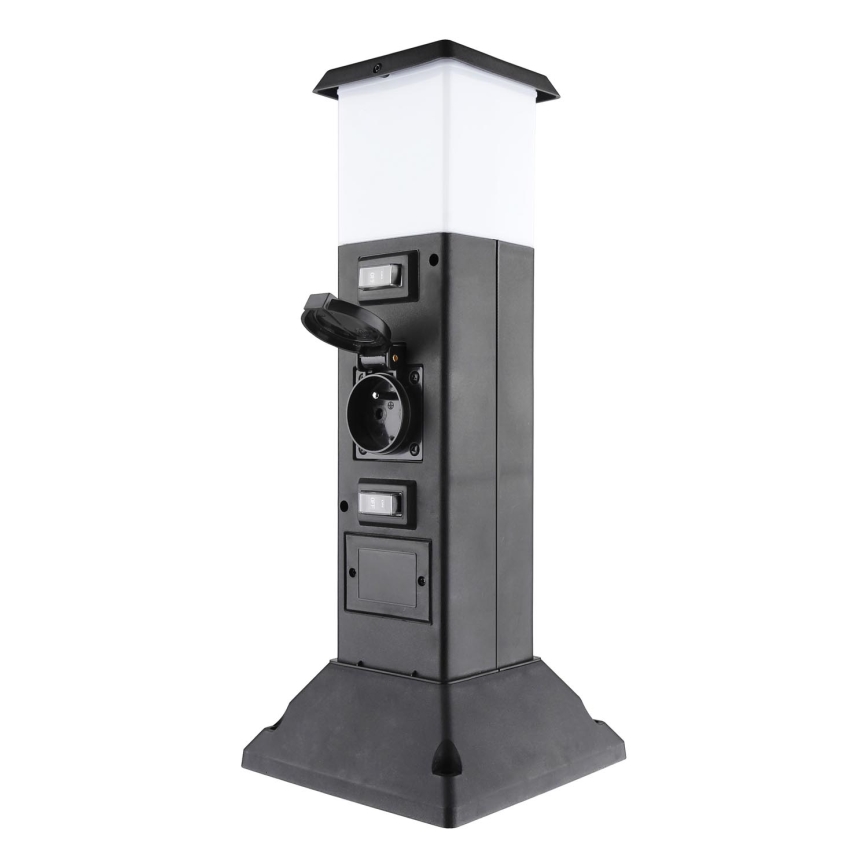 Luminária exterior com 2 tomadas 1xE14/15W/230V IP44 preta