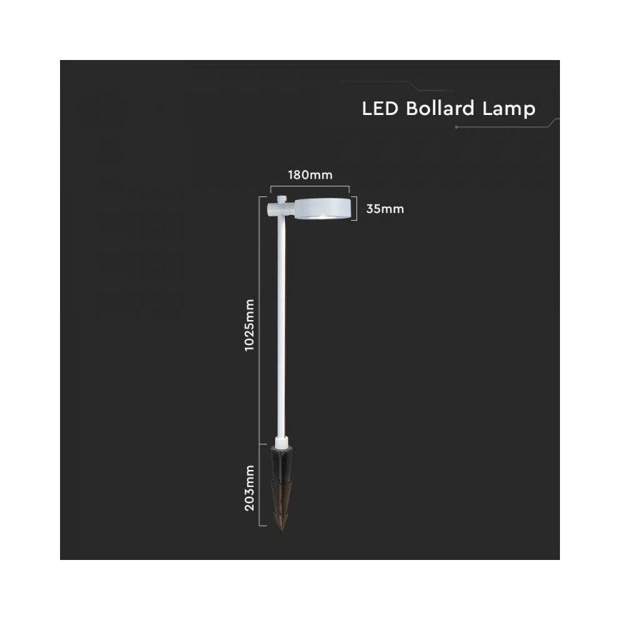 Luminária exterior LED/7W/230V 4000K IP65 branca