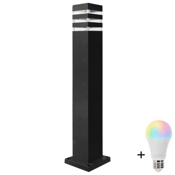 Luminária exterior LED RGBW regulável TEKSAS 1xE27/12W/230V 2700-6500K Wi-Fi 74 cm IP44 antracite