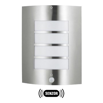 Luminária exterior MEMPHIS com sensor em aço inoxidável IP44
