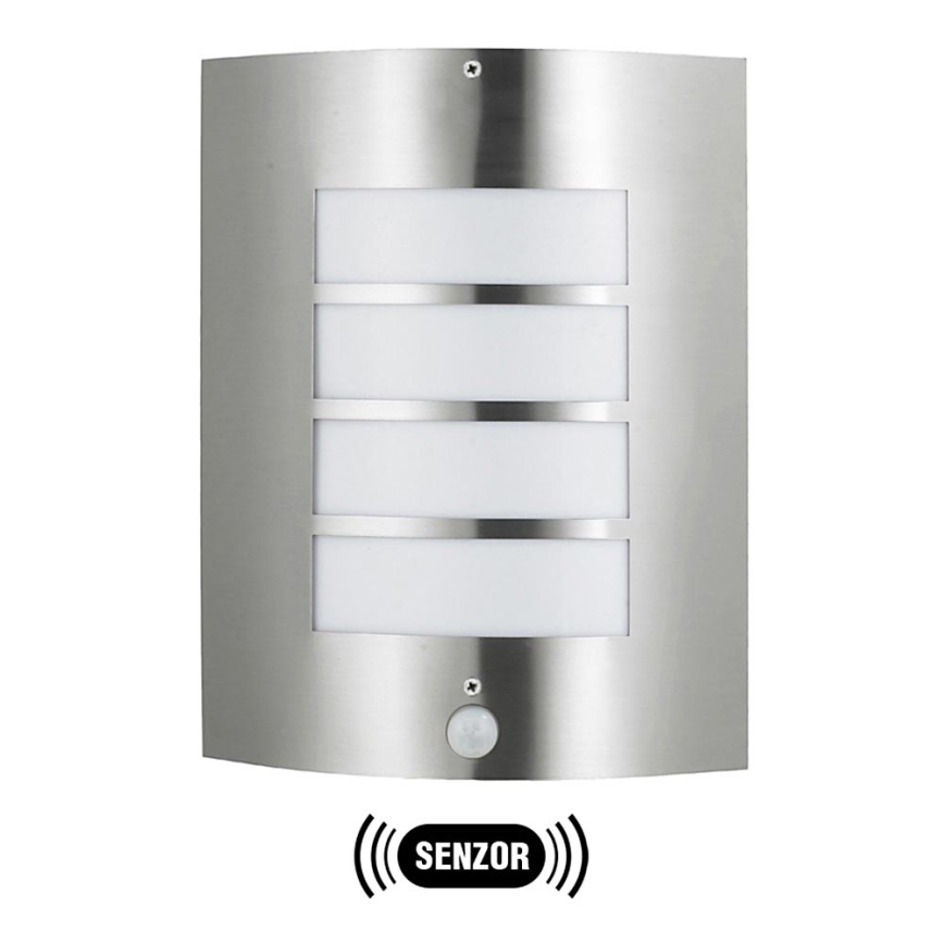 Luminária exterior MEMPHIS com sensor em aço inoxidável IP44
