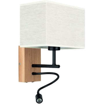 Luminária Flexível LED BOHO 1xE27/25W + LED/1W/230V carvalho