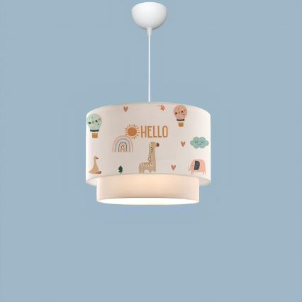 Luminária infantil CANDY 1xE27/40W/230V branca/multicolor