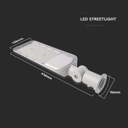 Luminária de Rua LED SAMSUNG CHIP LED/50W/230V 4000K IP65 cinza