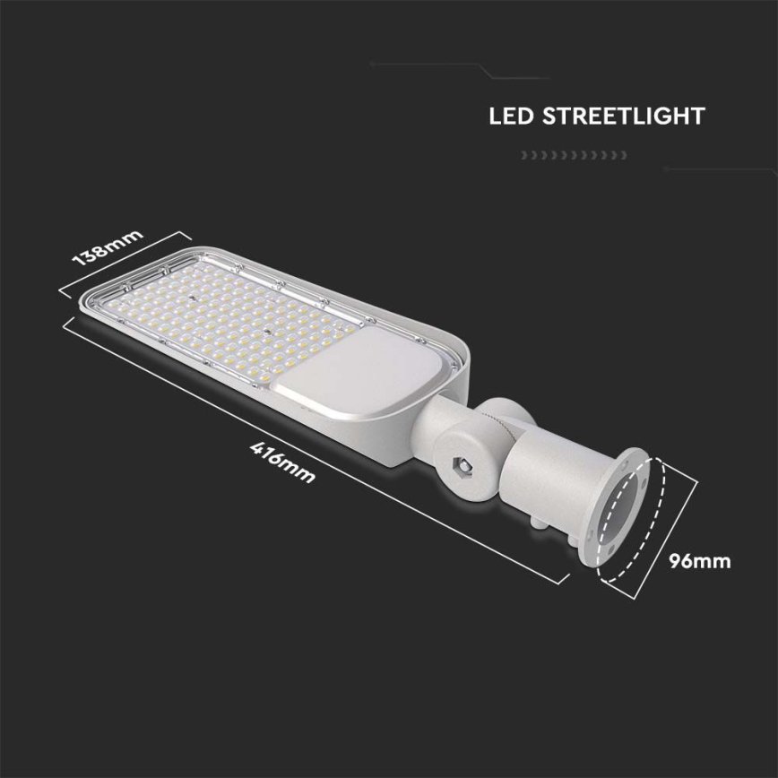 Luminária de Rua LED SAMSUNG CHIP LED/50W/230V 4000K IP65 cinza