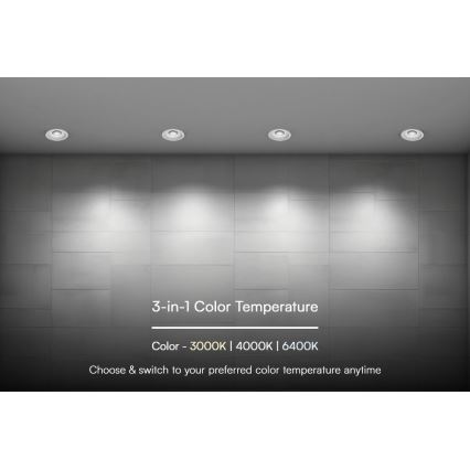Luminária de embutir LED/12W/230V 3000/4000/6400K Ø 8,6 cm branca