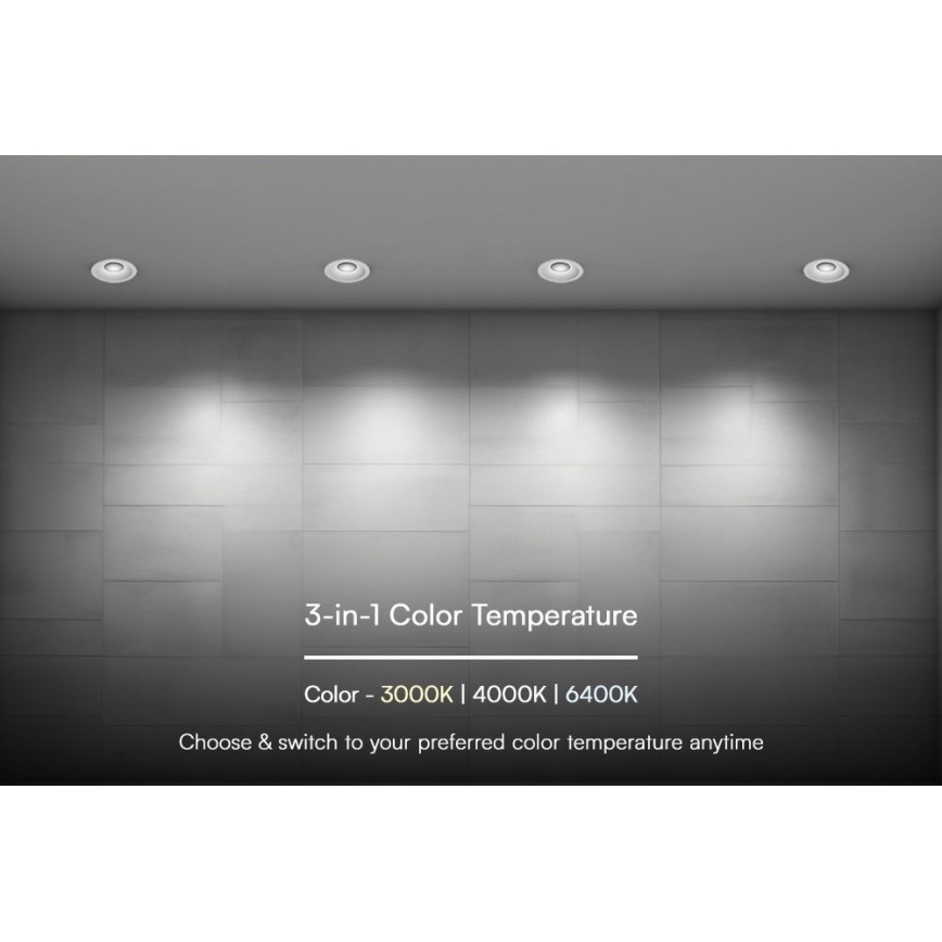 Luminária de embutir LED/12W/230V 3000/4000/6400K Ø 8,6 cm branca