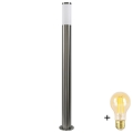 Luminária LED exterior regulável LIVIA 1xE27/6W/230V 2700-6500K Wi-Fi 100 cm IP44 prateada