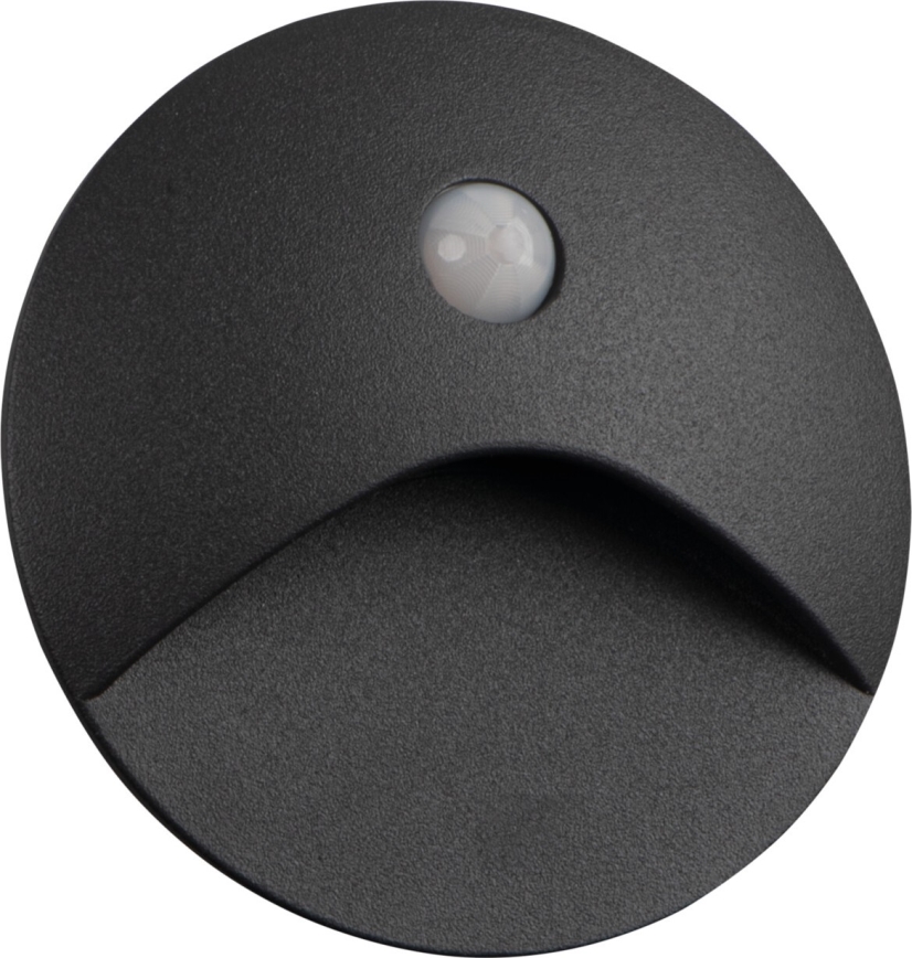 Luminária LED para escada com sensor de movimento e crepuscular EXIN LED/2,5W/230V 4000K IP65 antracite redonda