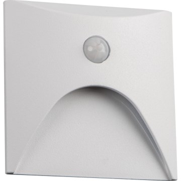 Luminária LED para escadas com sensor de movimento e crepuscular EXIN LED/2,5W/230V 4000K IP65 branca, quadrada