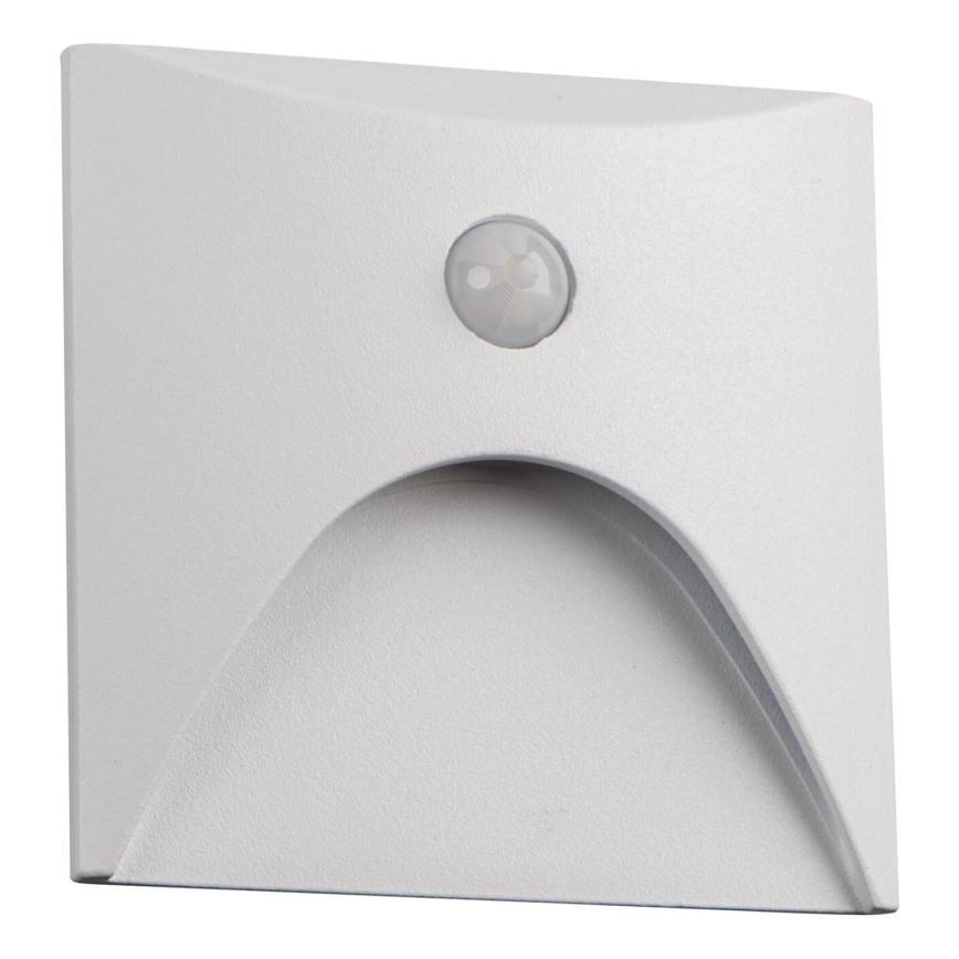 Luminária LED para escadas com sensor de movimento e crepuscular EXIN LED/2,5W/230V 4000K IP65 branca, quadrada