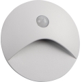 Luminária LED para escadas com sensor de movimento e crepúsculo EXIN LED/2,5W/230V 3000K IP65 branca redonda