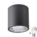 Luminária LED RGBW JUPITER dimerizável 1xE27/6,5W/230V 2700-6500K Wi-Fi diâmetro 13 cm preta