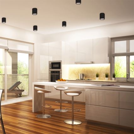 Luminária LED RGBW JUPITER dimerizável 1xE27/6,5W/230V 2700-6500K Wi-Fi diâmetro 13 cm preta