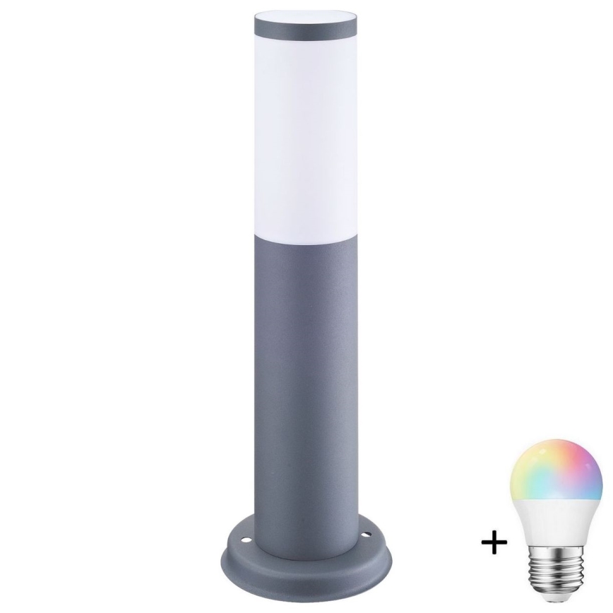 Luminária LED RGBW regulável para exterior OSLO 1xE27/6,5W/230V 2700-6500K Wi-Fi 45 cm IP44 antracite