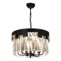 Luminária pendente CRYSTALLINE 6xE27/40W/230V Preta