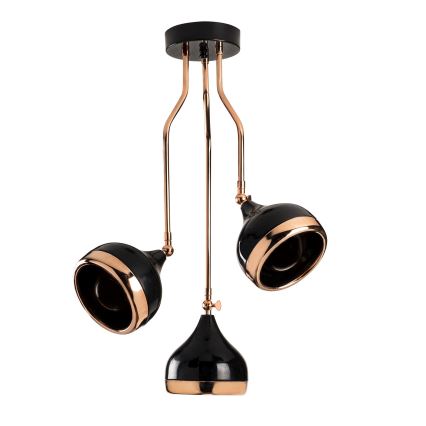 Luminária pendente YILDO 3xE27/40W/230V preta/cobre