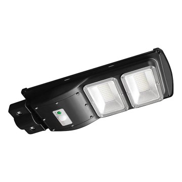 Luminária solar de rua LED regulável com sensor de movimento e crepúsculo LED/8W/3,2V 6000K IP65 9000 mAh preta + controlo remoto