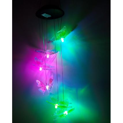 Luminária solar LED RGB 6xLED / 1,2 V, 300 mAh, IP44 — Borboleta