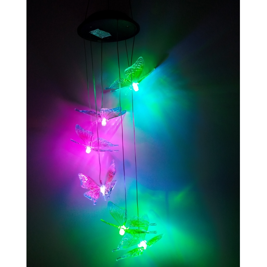 Luminária solar LED RGB 6xLED / 1,2 V, 300 mAh, IP44 — Borboleta