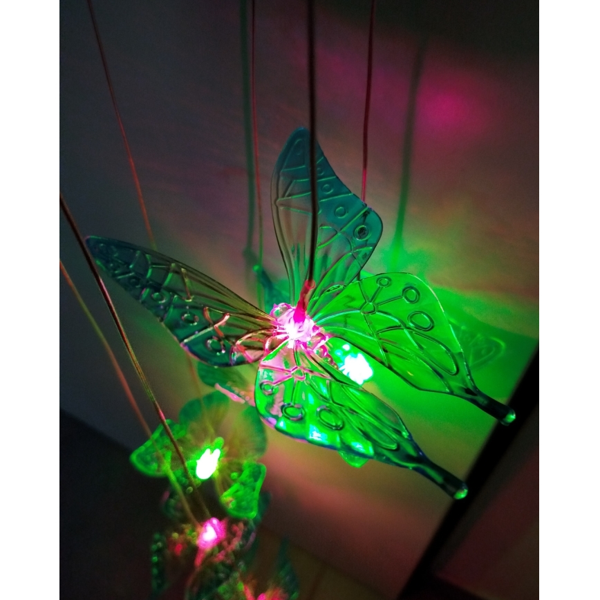 Luminária solar LED RGB 6xLED / 1,2 V, 300 mAh, IP44 — Borboleta