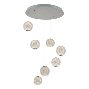 Luminária suspensa LED CREMONA 7xLED/5W/230V 3000K cromado fosco