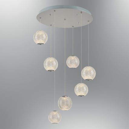 Luminária suspensa LED CREMONA 7xLED/5W/230V 3000K cromado fosco