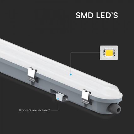 Luminária técnica LED tipo fluorescente com módulo de emergência LED/48W/230V 6500K IP65 2200 mAh 150 cm
