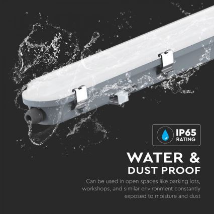 Luminária técnica LED tipo fluorescente com módulo de emergência LED/48W/230V 6500K IP65 2200 mAh 150 cm