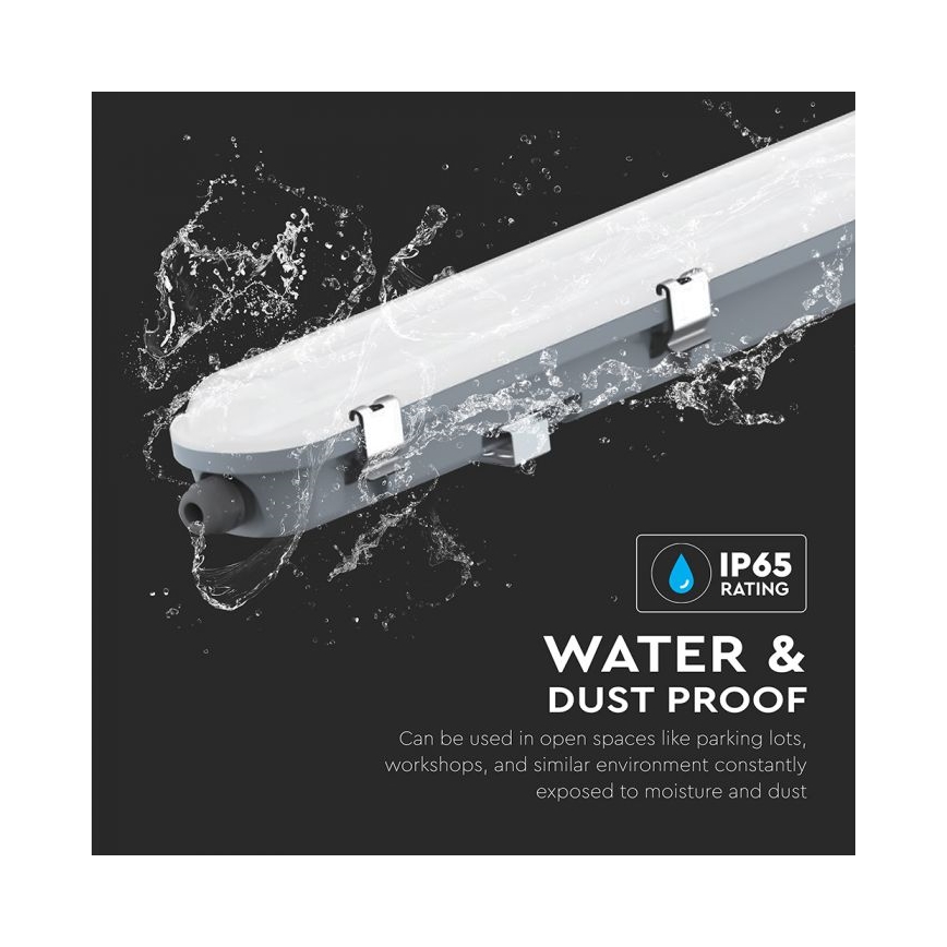Luminária técnica LED tipo fluorescente com módulo de emergência LED/48W/230V 6500K IP65 2200 mAh 150 cm
