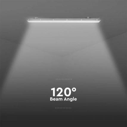 Luminária técnica LED tipo fluorescente com módulo de emergência LED/48W/230V 6500K IP65 2200 mAh 150 cm