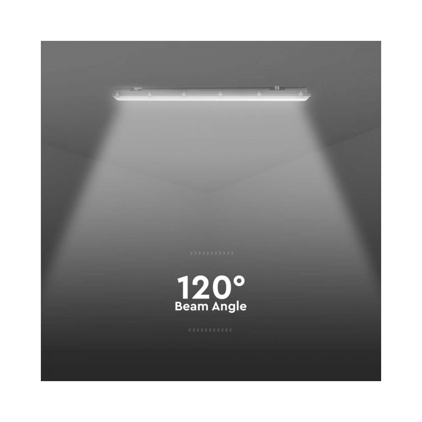 Luminária técnica LED tipo fluorescente com módulo de emergência LED/48W/230V 6500K IP65 2200 mAh 150 cm