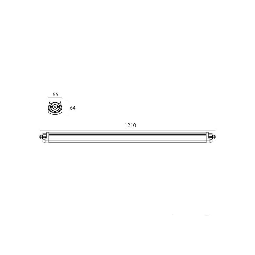 Luminária técnica LED tubular LUMEXO LED/36W/230V 4000K IP65 121 cm
