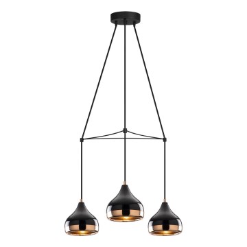 Luminária YILDO 3xE27/40W/230V preta/cobre