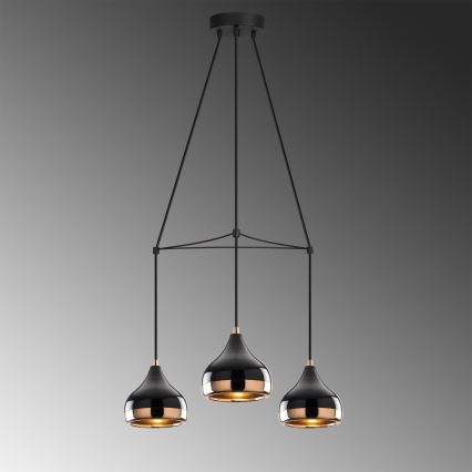 Luminária YILDO 3xE27/40W/230V preta/cobre