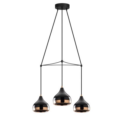 Luminária YILDO 3xE27/40W/230V preta/cobre