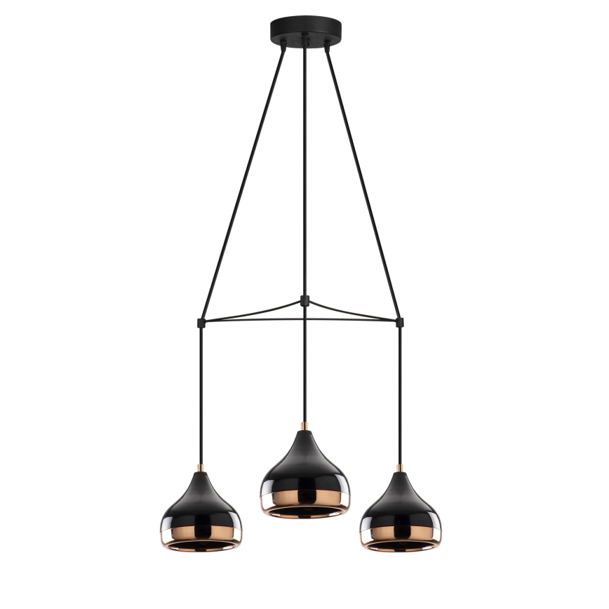Luminária YILDO 3xE27/40W/230V preta/cobre