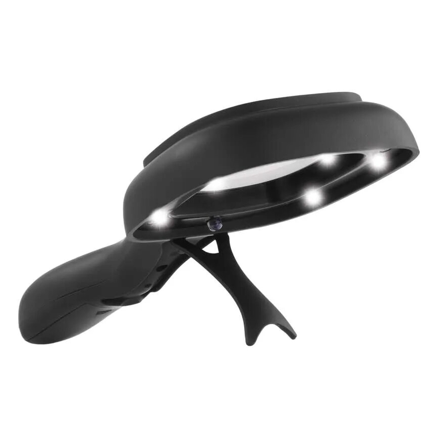 Lupa LED 2,5xZOOM com retroiluminação e luz UV LED/UV/2xAAA