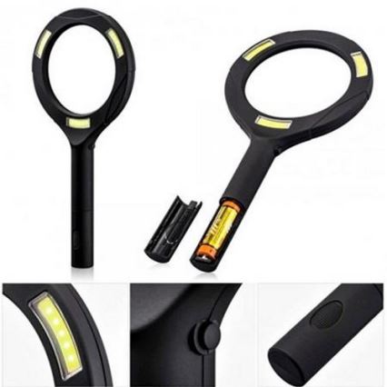 Lupa LED 5×ZOOM com retroiluminação LED/3W/2xAA IP44