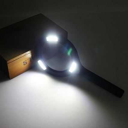 Lupa LED 5×ZOOM com retroiluminação LED/3W/2xAA IP44