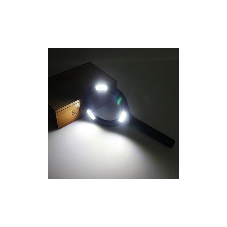 Lupa LED 5×ZOOM com retroiluminação LED/3W/2xAA IP44