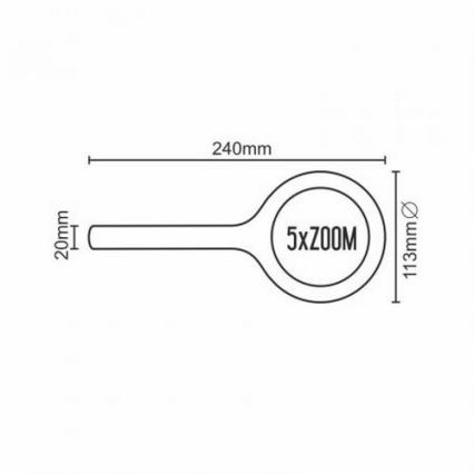 Lupa LED 5×ZOOM com retroiluminação LED/3W/2xAA IP44